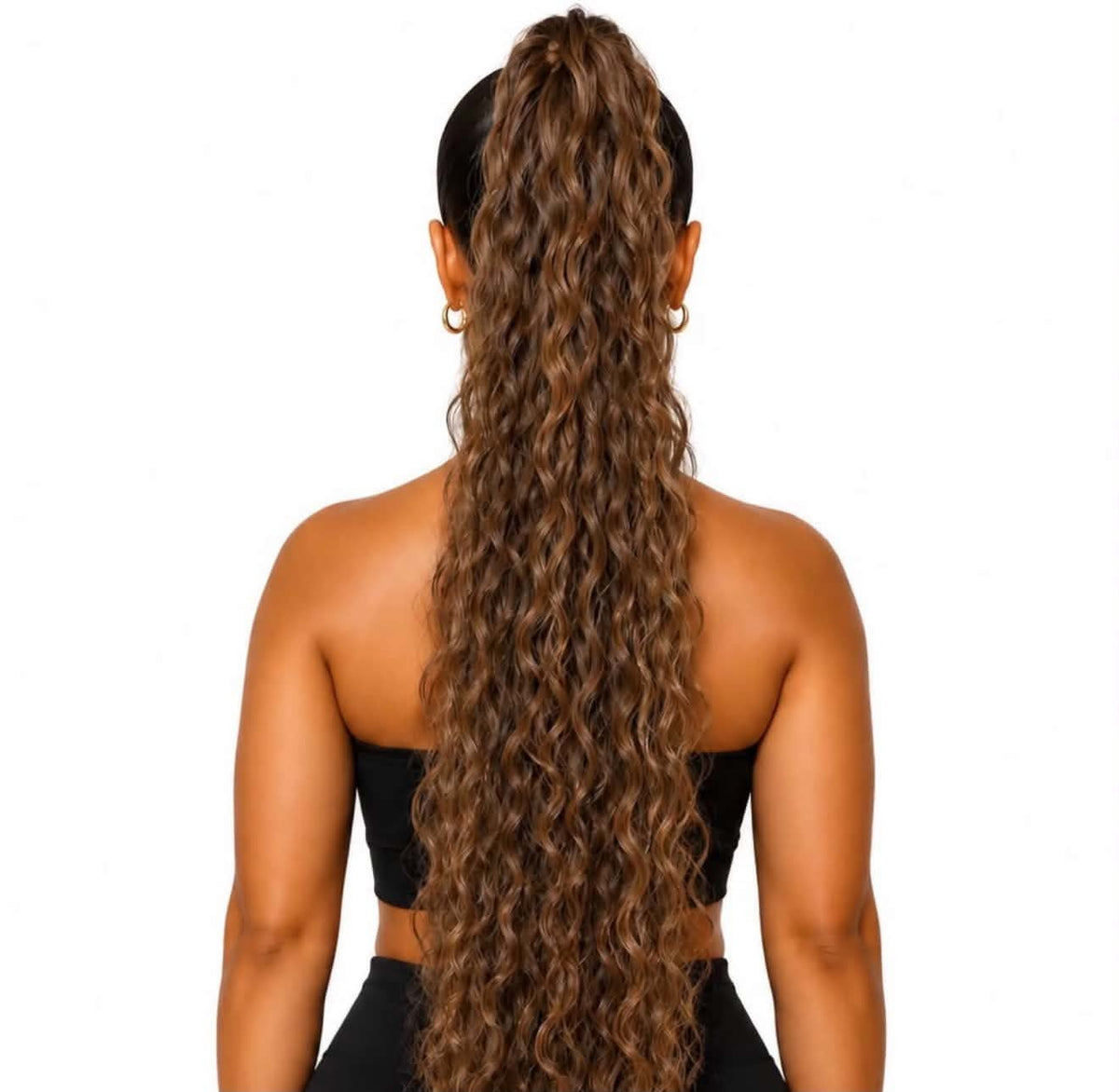 28" GOLDEN BROWN CURLY