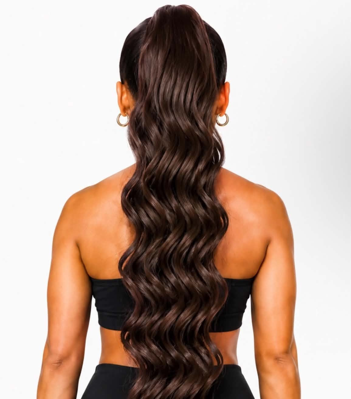 28" MEDIUM DARK BROWN WAVY