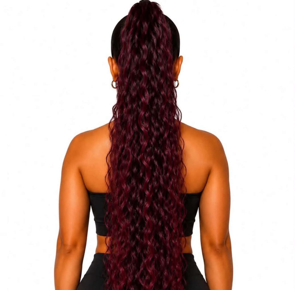 28" RED OMBRE CURLY