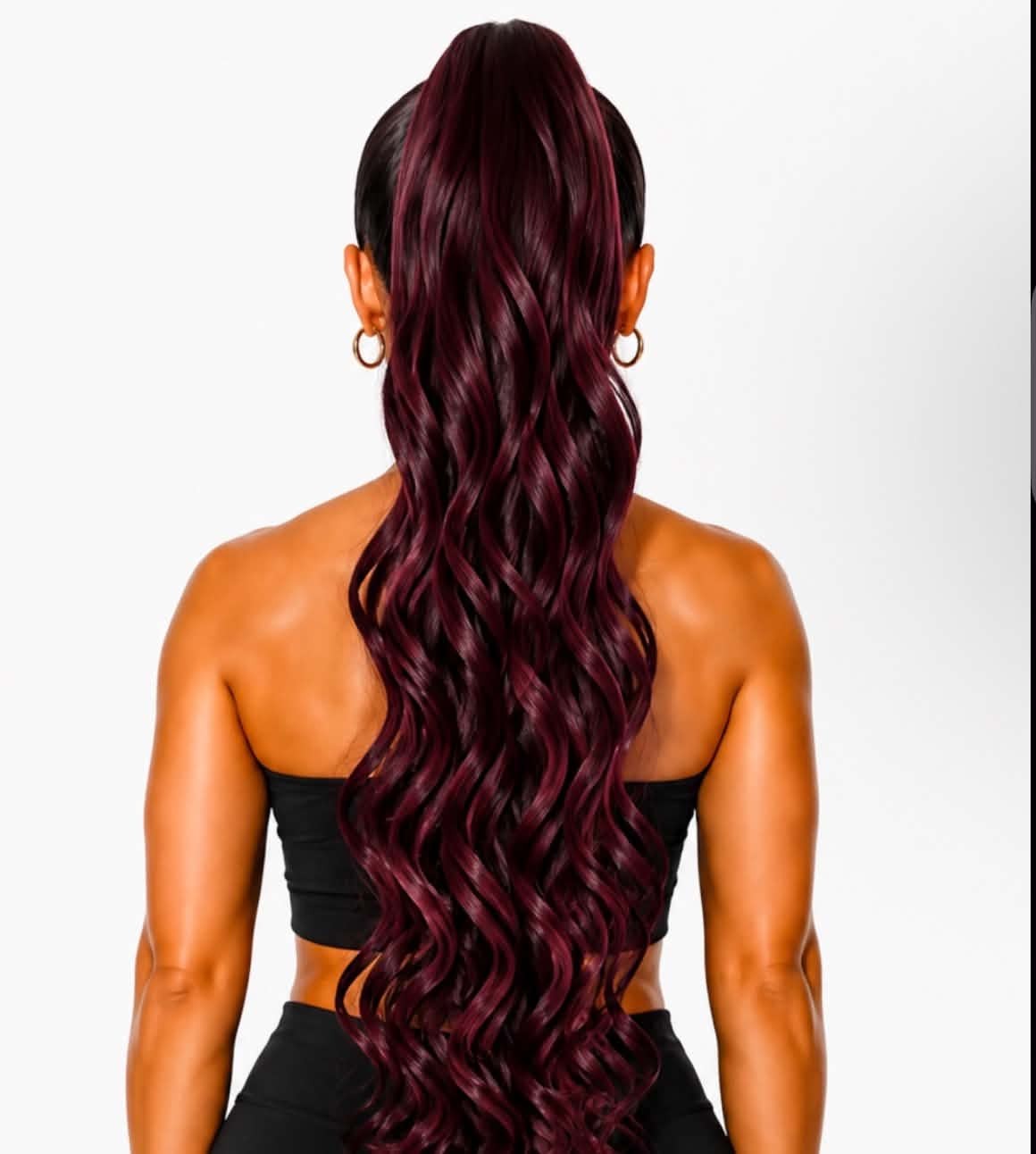 28" RED OMBRÉ WAVY